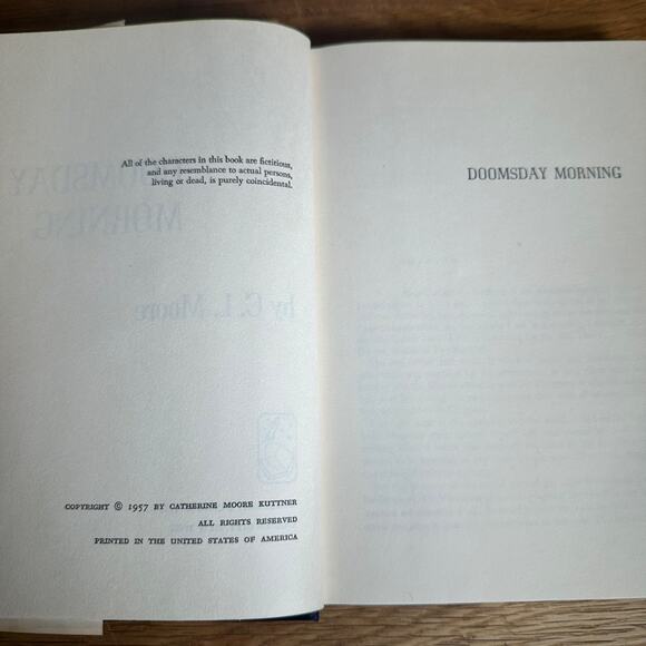 Doomsday Morning C.L. Moore 1957 Doubleday Science Fiction Book Club HC DJ - Picture 11 of 16